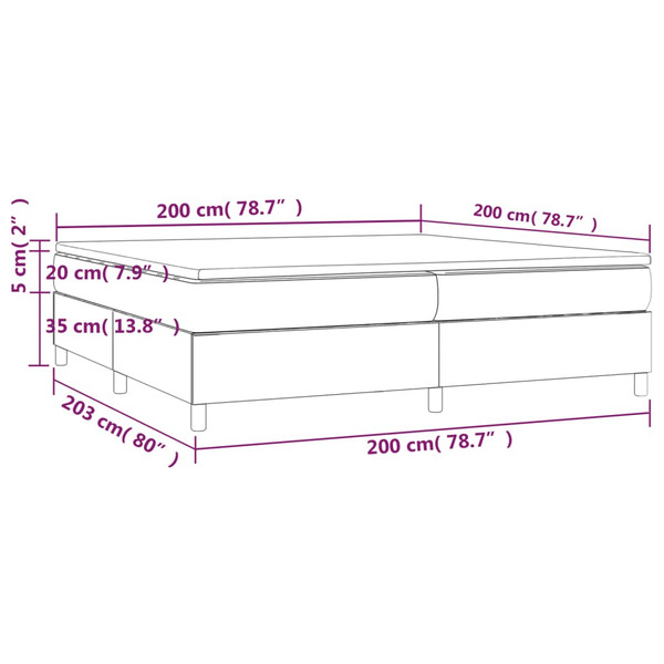 vidaXL Boxspring posteľ s matracom sivohnedý 200x200 cm látka