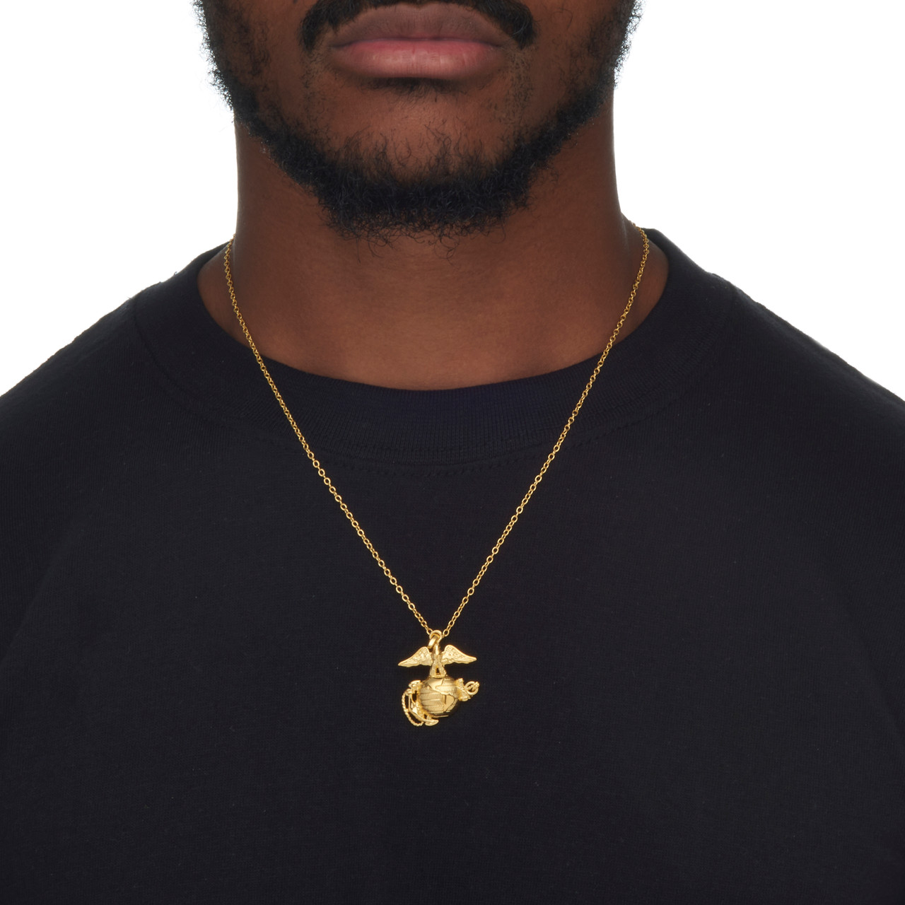 Marine Corps Pendant Necklace Gold-Plated 20