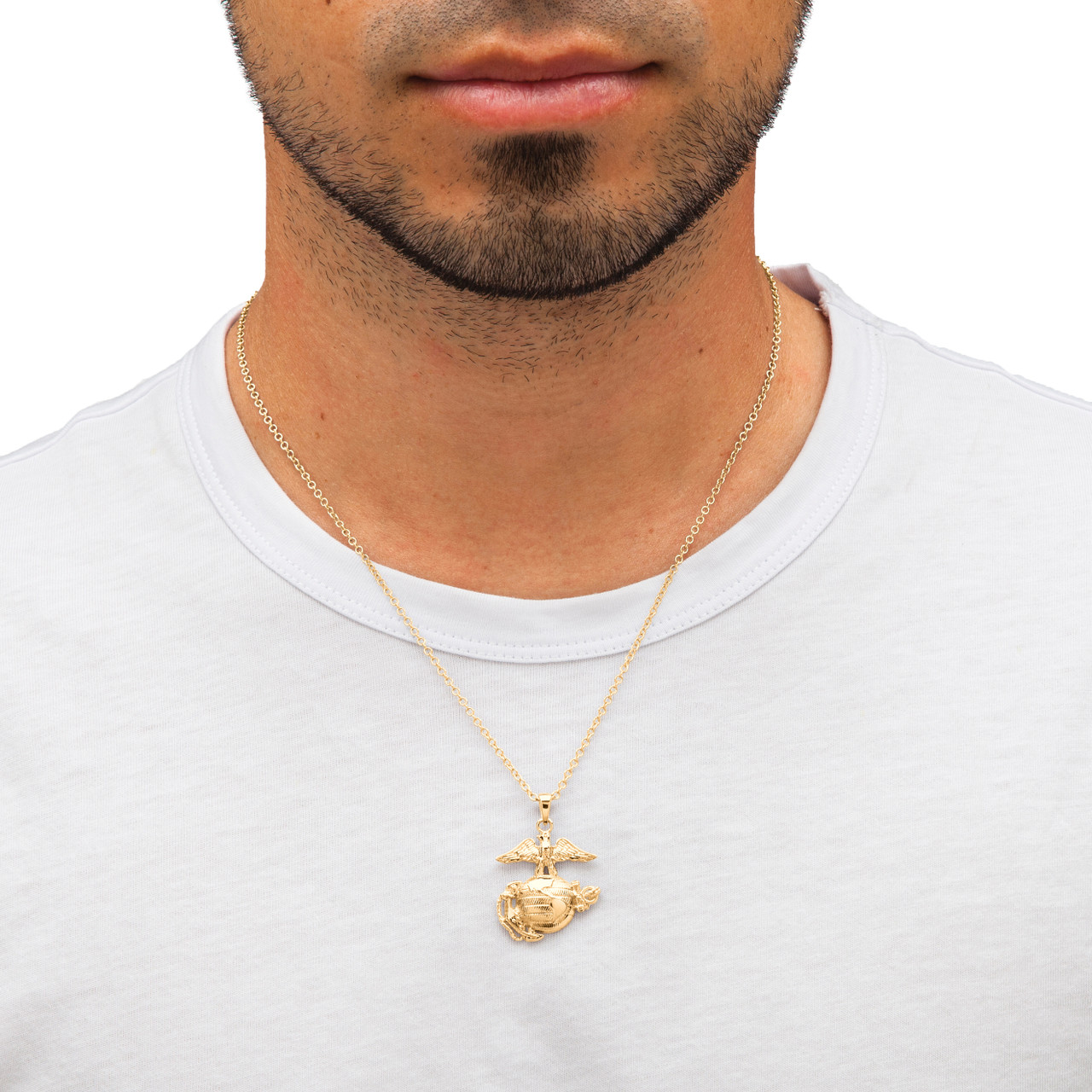 Marine Corps Pendant Necklace Gold-Plated 20