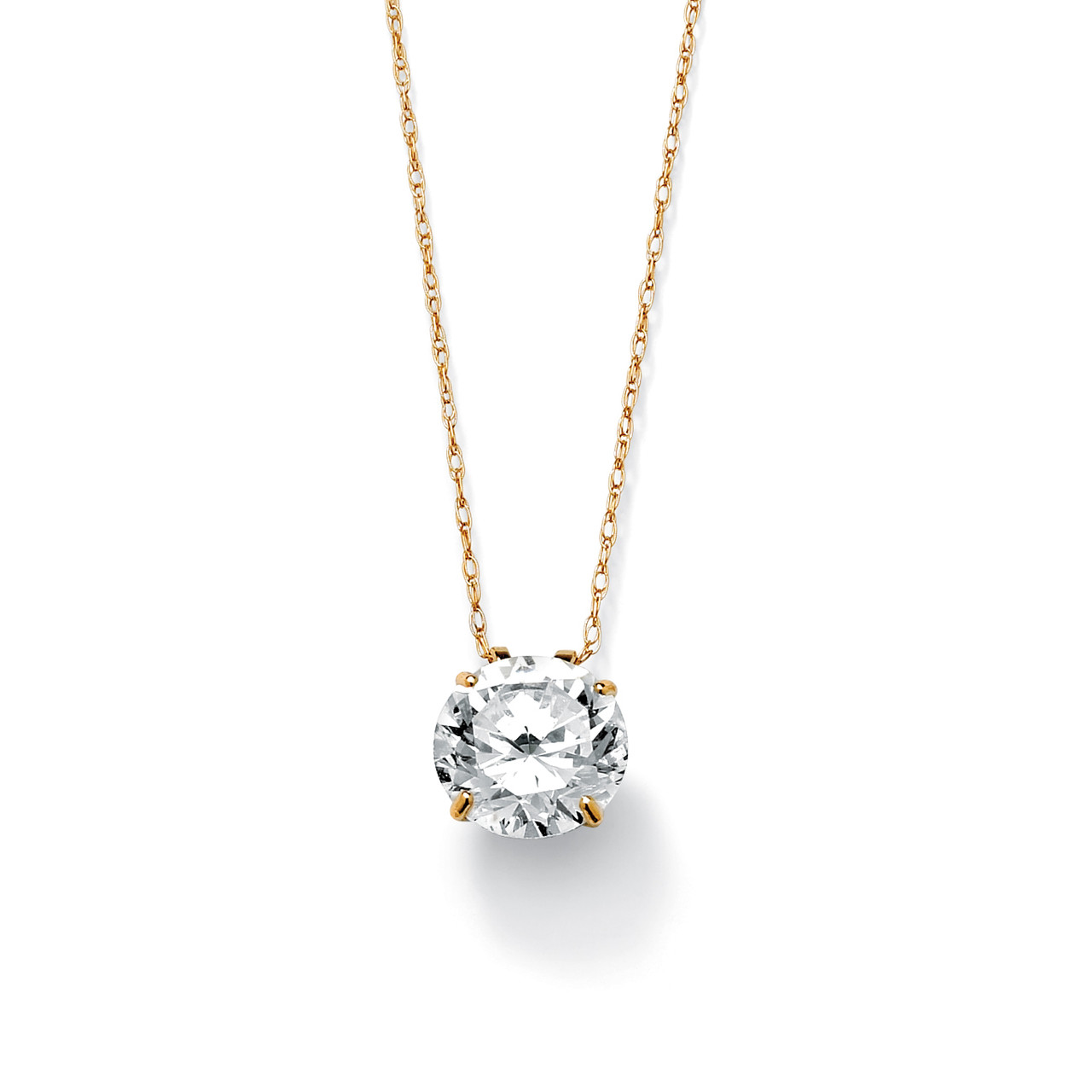 10K Yellow Gold Round Cubic Zirconia 