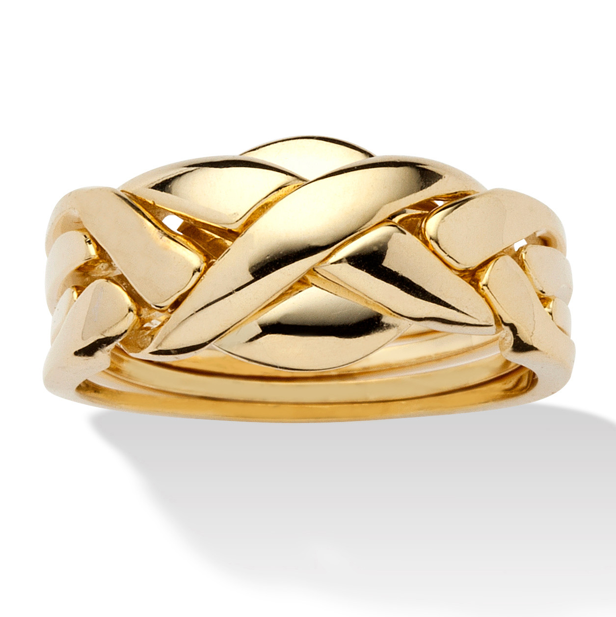 Yellow Gold-Plated Braided Puzzle Ring - PalmBeach Jewelry