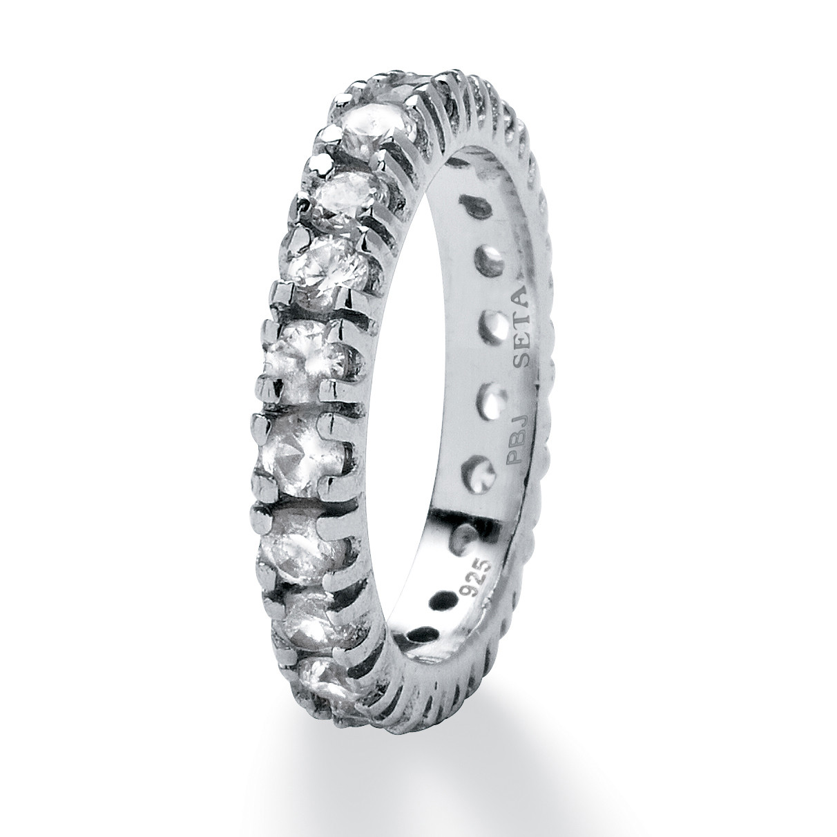 2 TCW Round Cubic Zirconia Eternity Band in Sterling Silver - PalmBeach ...