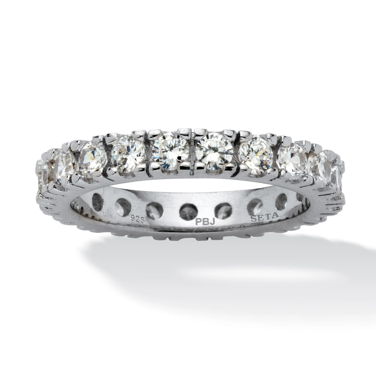2 TCW Round Cubic Zirconia Eternity Band in Sterling Silver - PalmBeach ...