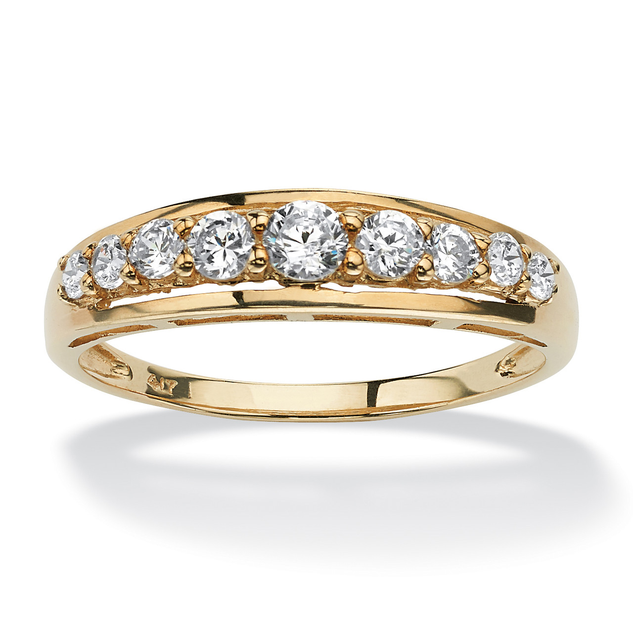 93 TCW Round Cubic Zirconia Ring in Solid 10k Gold - PalmBeach Jewelry