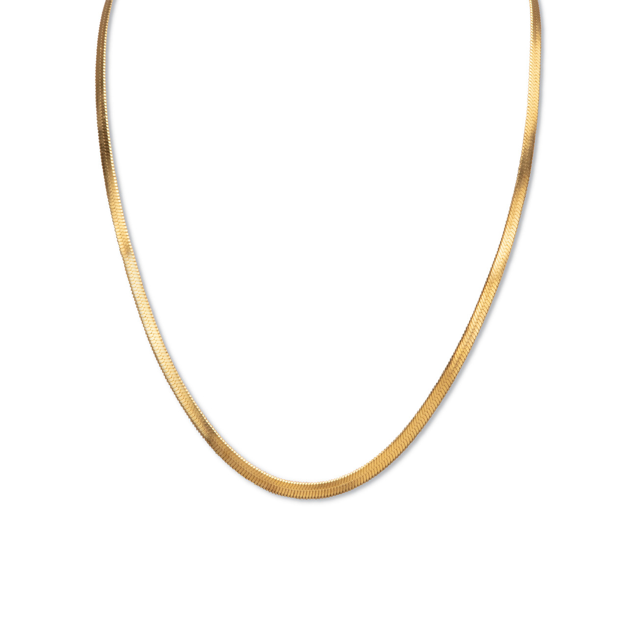 Herringbone Chain Necklace Gold Ion-Plated Stainless Steel