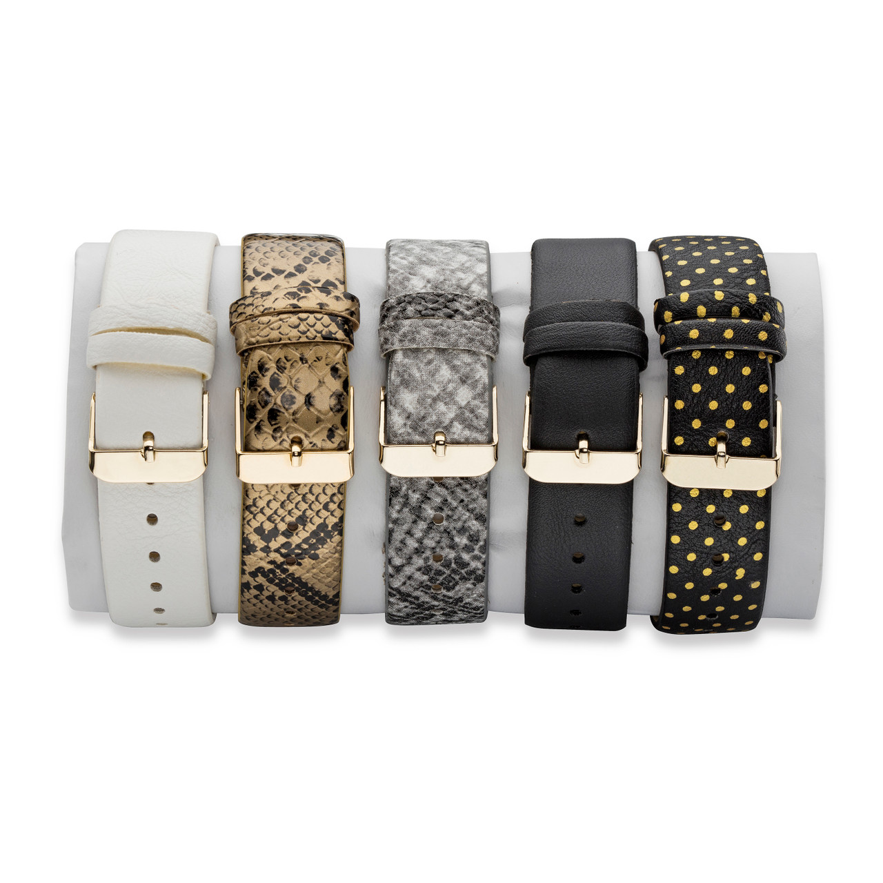 Crystal Gold Tone 5-Piece Interchangeable Fashion Watch Set 