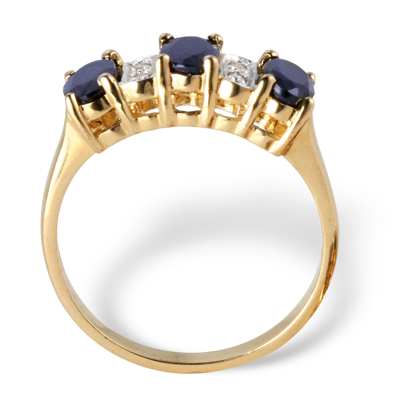 1.86 TCW OvalCut Genuine Blue Sapphire and Diamond Accent Ring in 18k