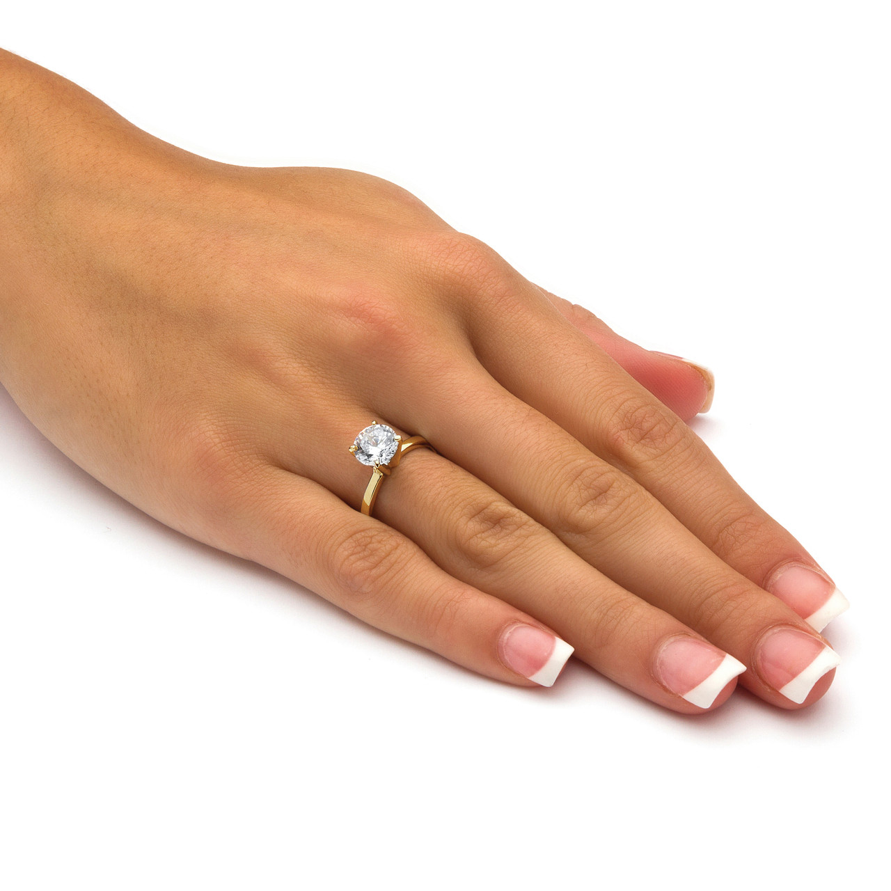 Cubic Zirconia Solitaire Engagement Ring 2.0 TCW in 14k Yellow Gold ...