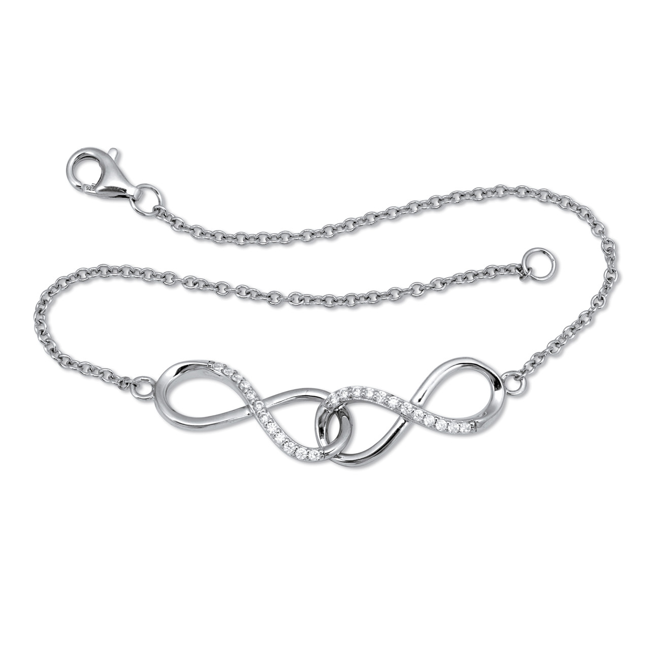 16 TCW Round Cubic Zirconia Sterling Silver Infinity Charm