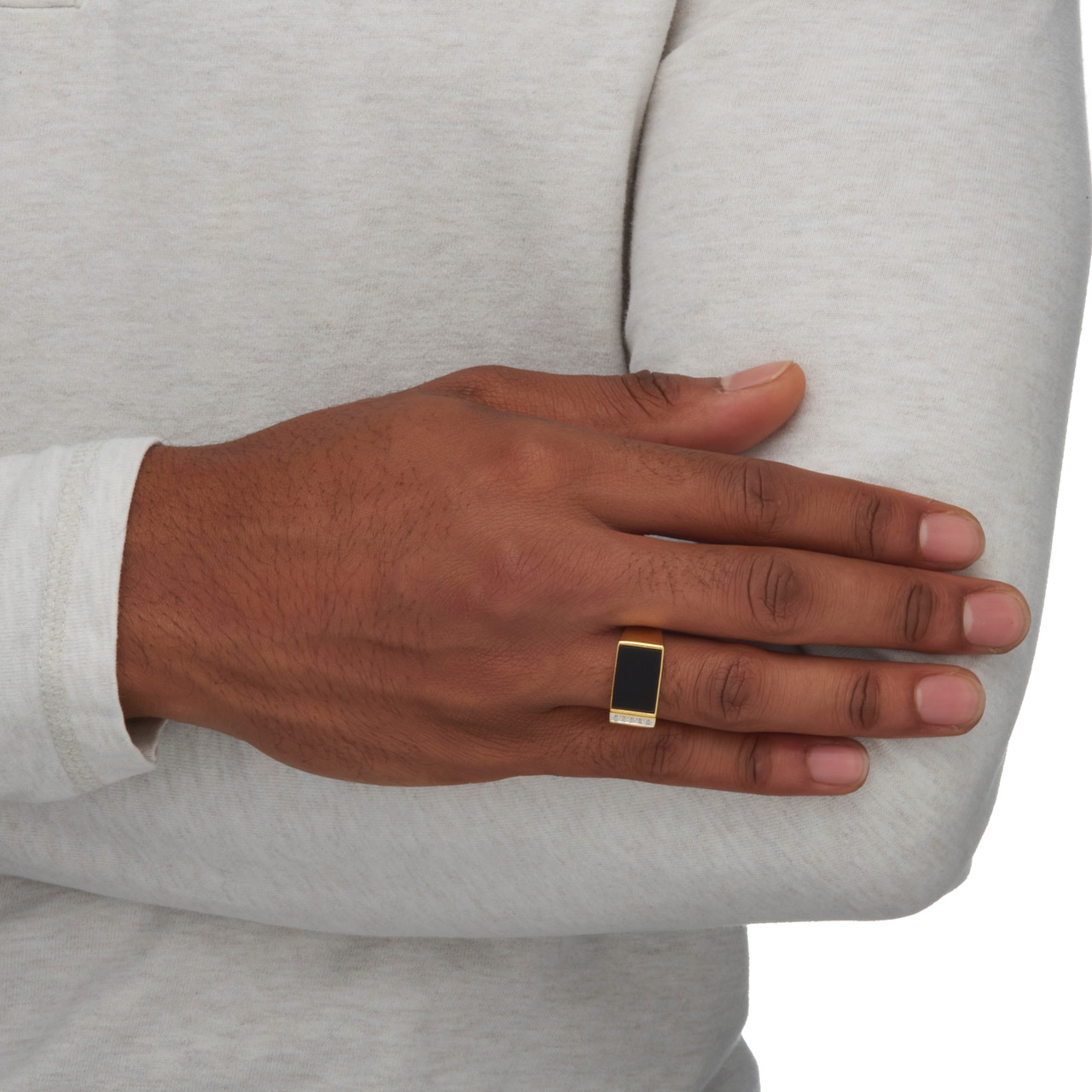 PalmBeach Jewelry Men’s Black Onyx Eagle Ring — Gold-Plated Or Sterling Silver Men’s Ring
