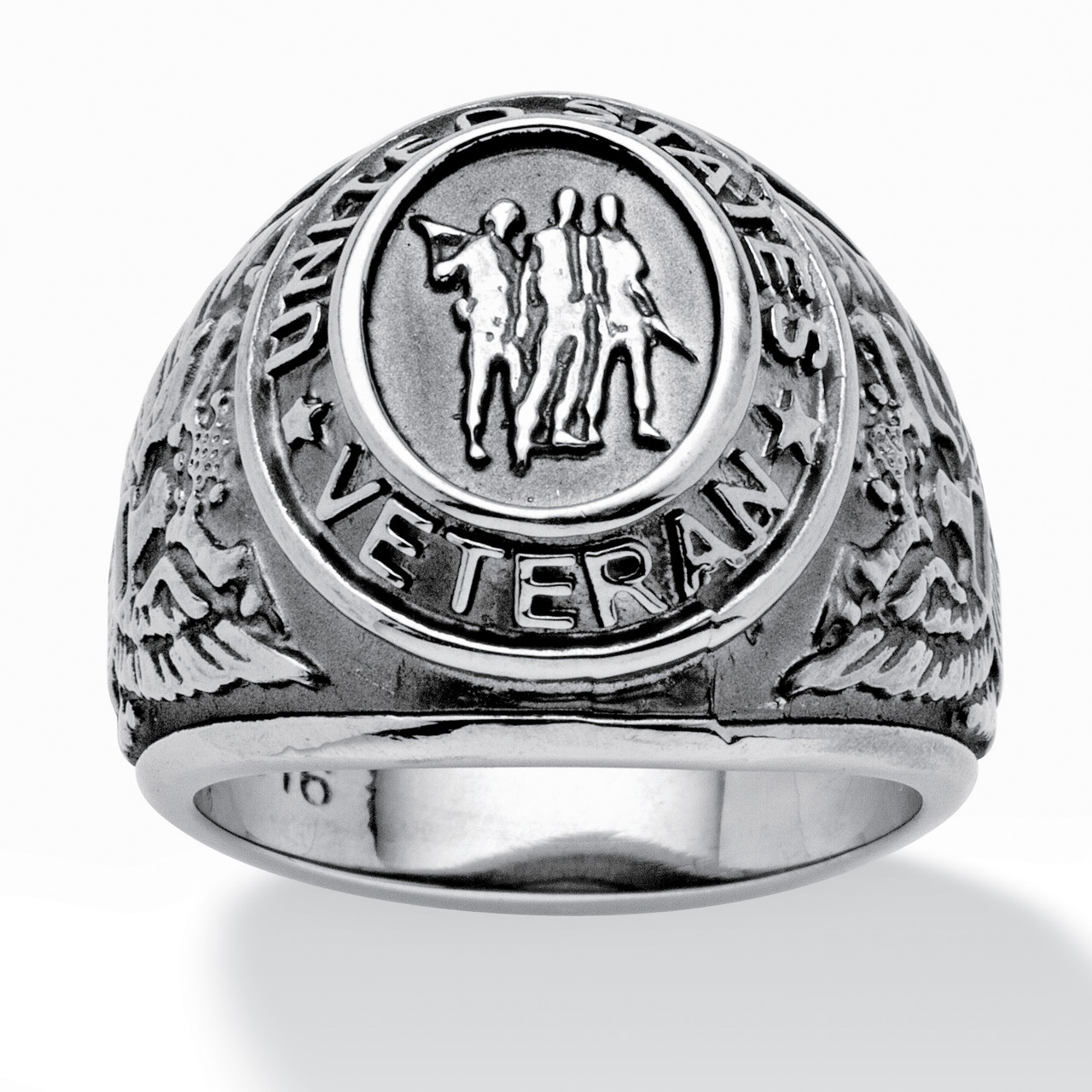 VET Signet Ring Veterans Military Stainless Steel Unisex Ring 102 | UK