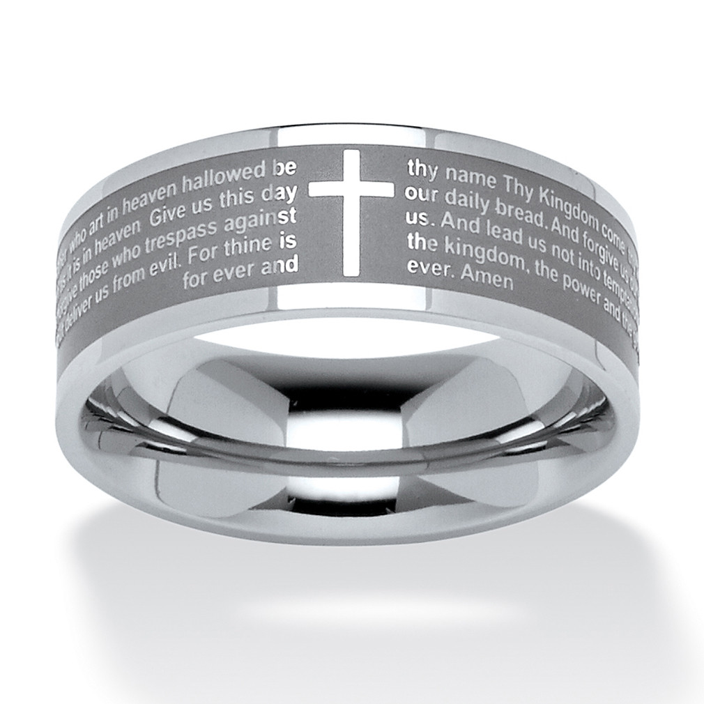 Lord's Prayer Ring in Stainless Steel - PalmBeach Jewelry