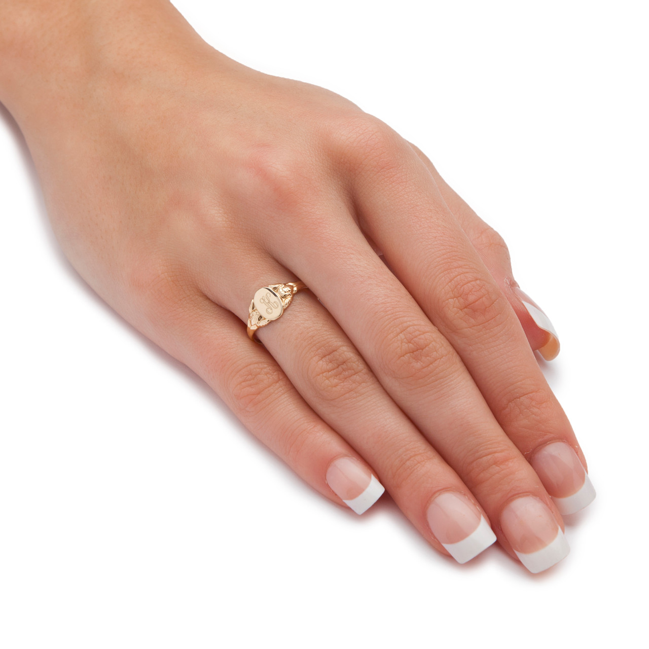 Personalized Signet Personalized Initial Ring in Solid 10k Yellow