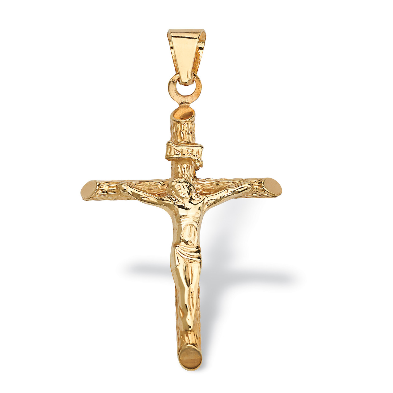 14k Yellow Gold Crucifix Pendant 