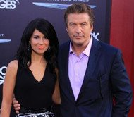 Alec Baldwin and fiance Hilaria Thomas attend New York film premiere