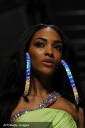 Blumarine fashion show sports big colorful hoop earrings