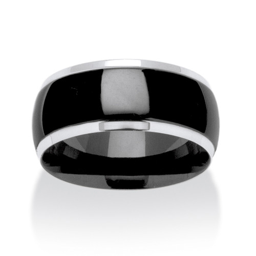 Wedding Band in Stainless Steel and Black Ion-Plated Stainless Steel