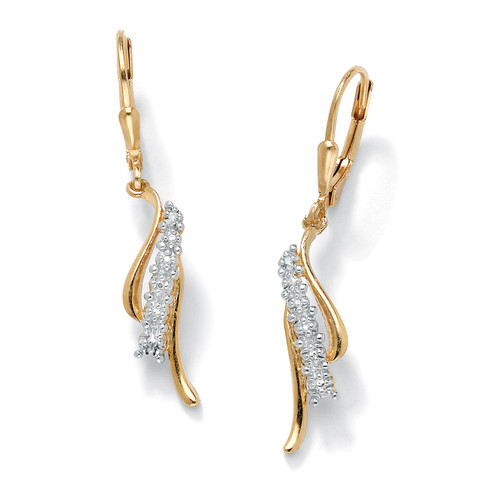 Diamond Accent Waterfall Drop Earrings in 14k Gold-plated Sterling Silver