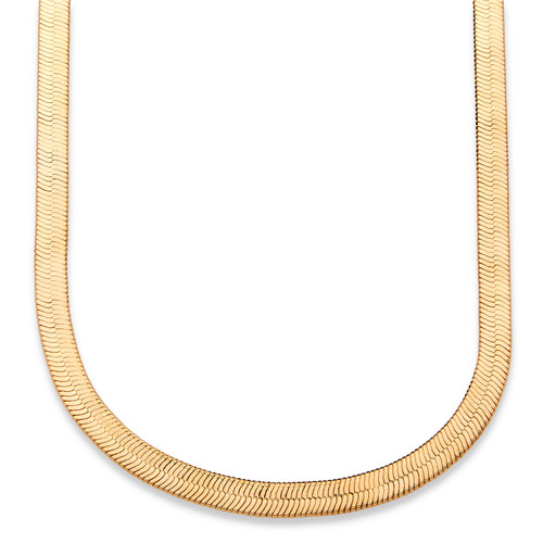 Herringbone Necklace in Sterling Silver with a Golden Finish