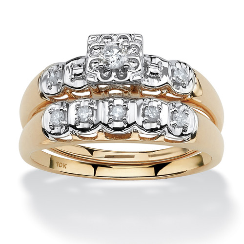 1/4 TCW Round Diamond Two-Piece Bridal Set in 10k Gold