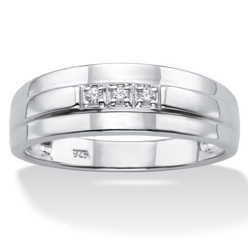Men's Diamond Accent Band in Platinum-plated Sterling Silver
