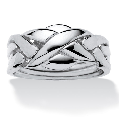 Commitment Symbol Puzzle Ring Platinum-Plated