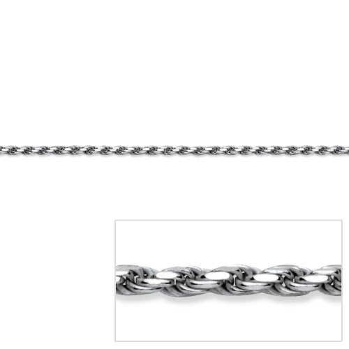 Diamond-Cut Rope Chain Necklace in Sterling Silver 24" (2.5mm)