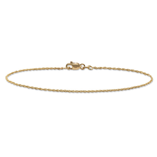 Rope Bracelet in Solid 10k Yellow Gold 7" (1.2mm)