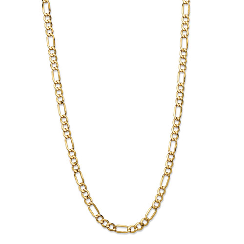 Polished Figaro-Link Chain Necklace in 10k Yellow Gold 18" (4.75mm)