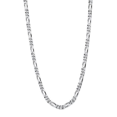 Polished Figaro-Link Chain Necklace in Sterling Silver 20" (4.25mm)