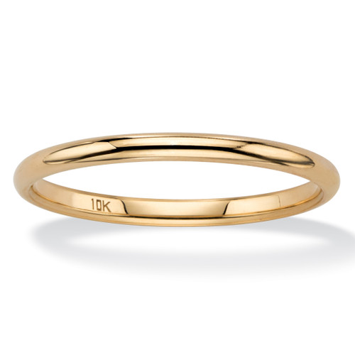 Polished Wedding Ring Band in 10k Yellow Gold (2mm)