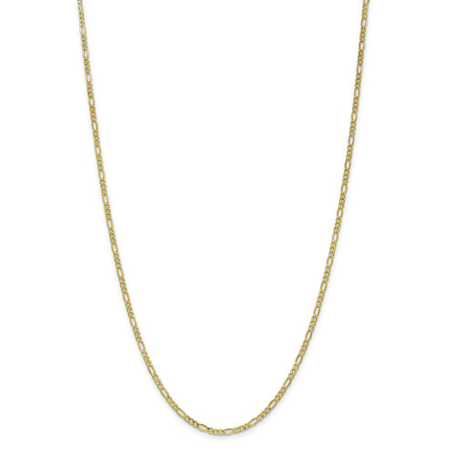 Figaro-Link Chain Necklace in 10k Yellow Gold 18" (2.5mm)