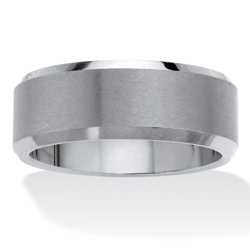 Men's Brushed Finish Tungsten Bevel Edge Wedding Band