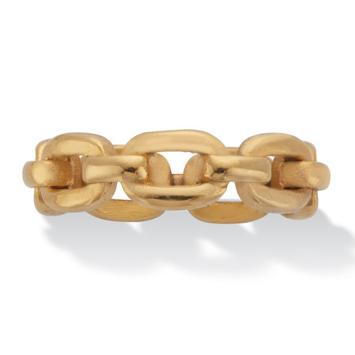 Yellow Gold Ion-Plated Stainless Steel Chain Link Style Ring