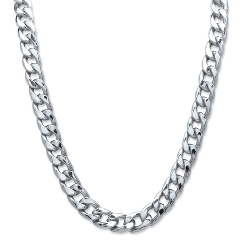 Men's Curb-Link Chain Necklace in Silvertone 24" (15mm)