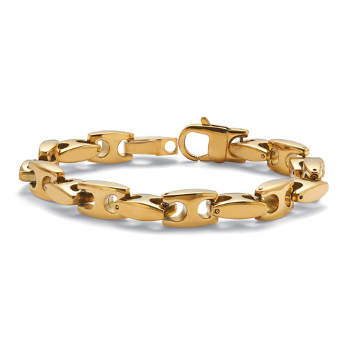 Men's Yellow Gold Ion-Plated Stainless Steel Link Bracelet 8.5 inch