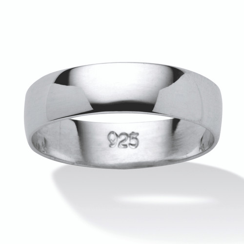 Polished Wedding Band in .925 Sterling Silver (5mm)