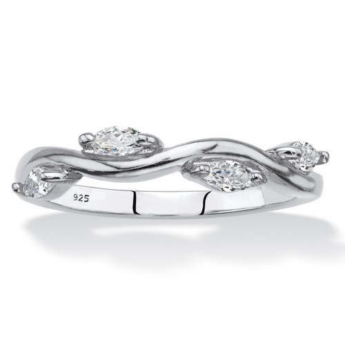 Marquise-Cut Cubic Zirconia Twisted Vine Ring in Sterling Silver (.40 TCW)