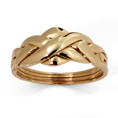 Commitment Symbol Braided Puzzle Ring in Solid 10k Yellow Gold 