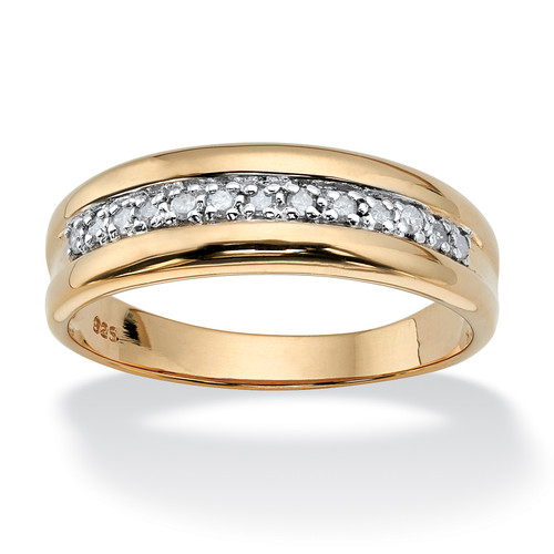 Men's 1/5 TCW Diamond Band in 18k Gold-plated Sterling Silver