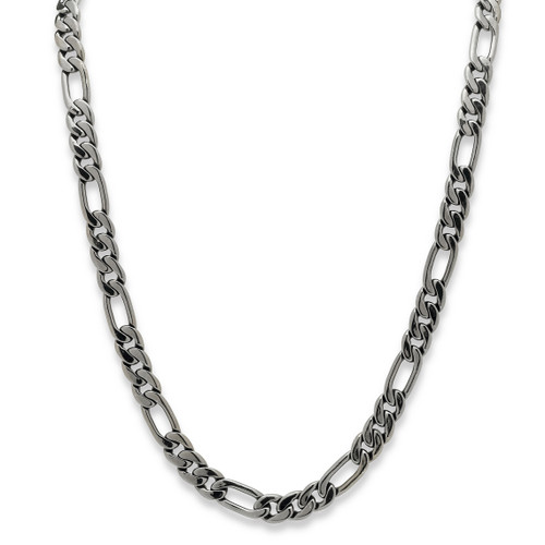 Men's Figaro-Link Chain Necklace Black Rhodium-Plated 30" (10.5mm)