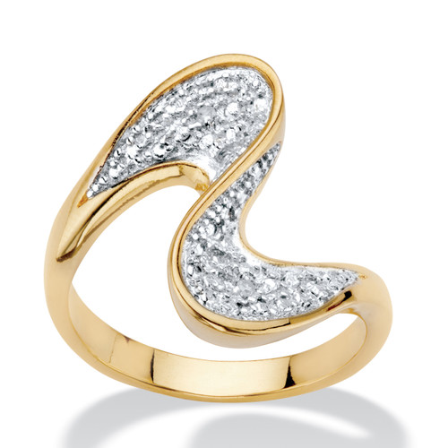 Diamond Accent Gold-Plated Freeform Bypass Ring