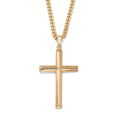 Cross Pendant Gold-Filled and Gold Ion-Plated Chain 24"