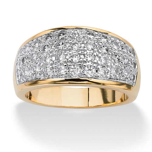 1.25 TCW Pave Cubic Zirconia Ring in Gold-Plated