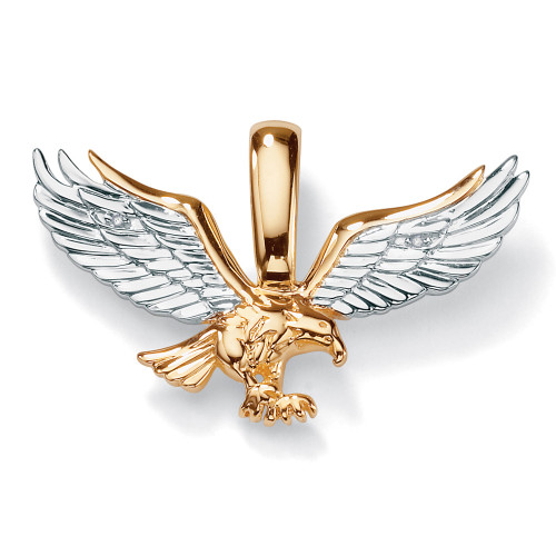 Men's Diamond Accent Two-Tone 10k Gold  Golden Eagle Pendant