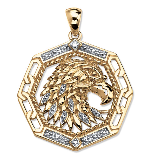 Men's Diamond Accented Eagle Pendant in 18k Gold-plated Sterling Silver