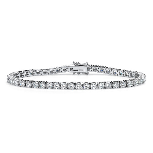 6.90 TCW Round Cubic Zirconia Platinum-plated Sterling Silver Tennis Bracelet 7 1/2"