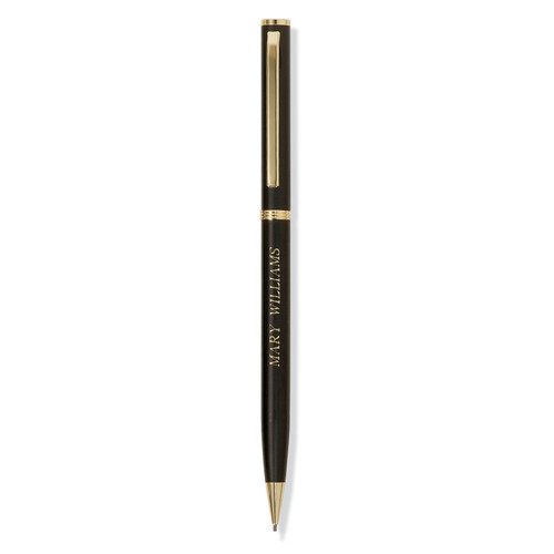 Goldtone and Matte Black Executive-Style Personalized Pencil