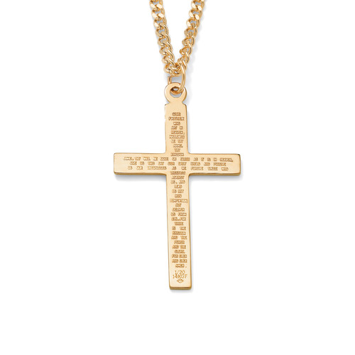 Lord's Prayer Gold-Filled Pendant and Gold Ion-Plated Chain 24"