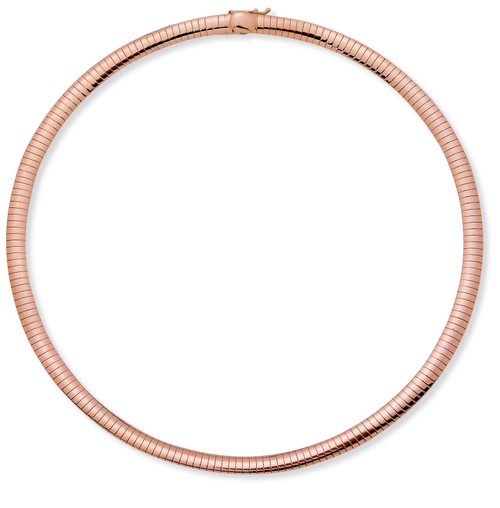 Rose Gold-Plated Omega-Link Collar Necklace 18"